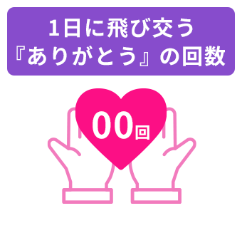 1日に飛び交うありがとうの回数〇回